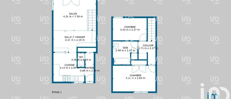 Town house 3 rooms of 69 m² in Machecoul-Saint-Même (44270)