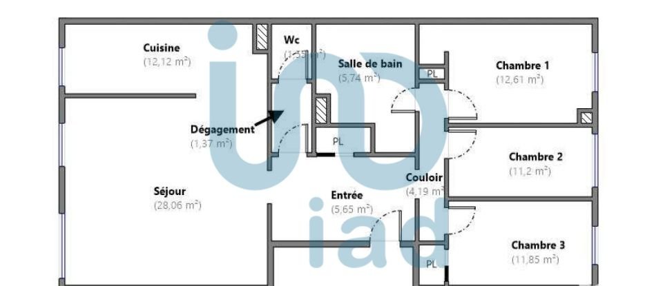 Apartment 4 rooms of 94 m² in Saint-Maur-des-Fossés (94100)