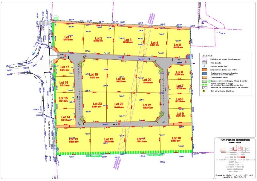 Land of 537 m² in Saint-Romain-la-Motte (42640)