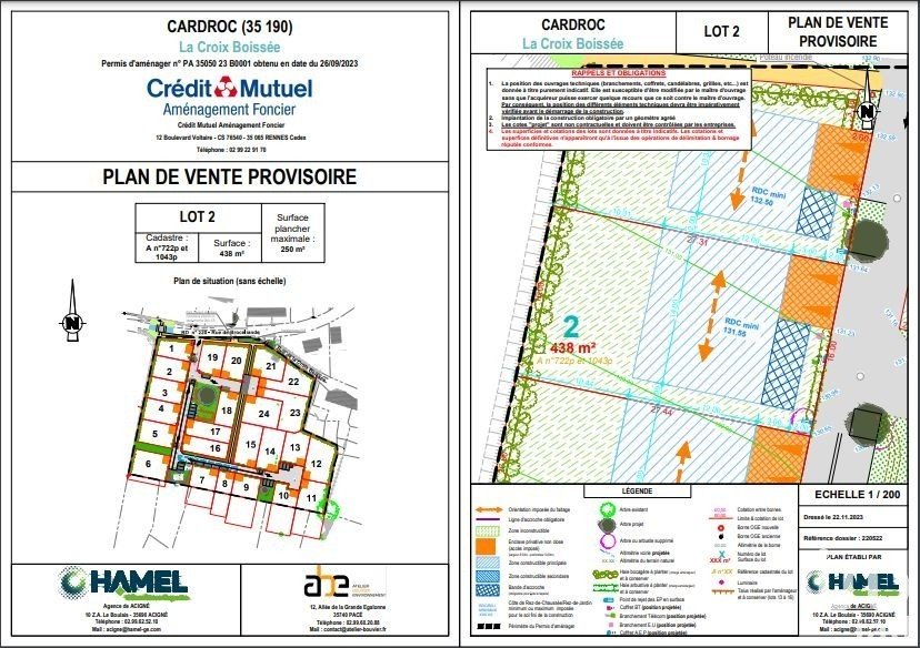 Terrain de 438 m² à Cardroc (35190)