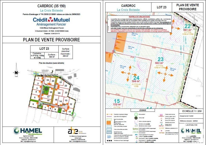 Terrain de 663 m² à Cardroc (35190)