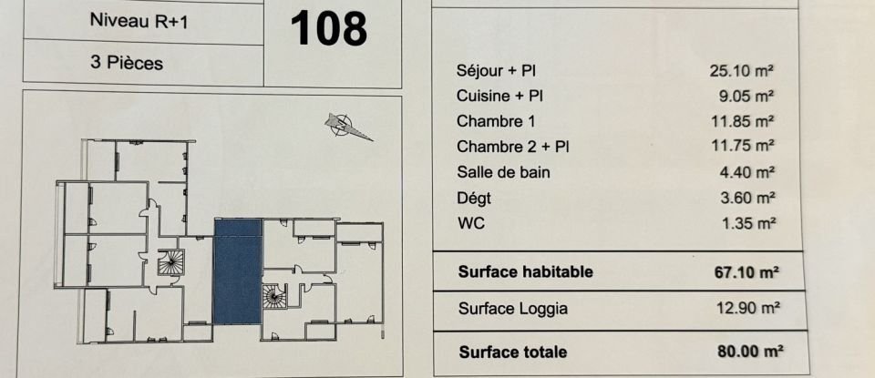 Appartement 3 pièces de 67 m² à Nîmes (30900)