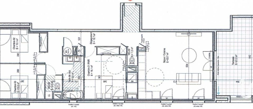 Apartment 4 rooms of 96 m² in Nîmes (30900)