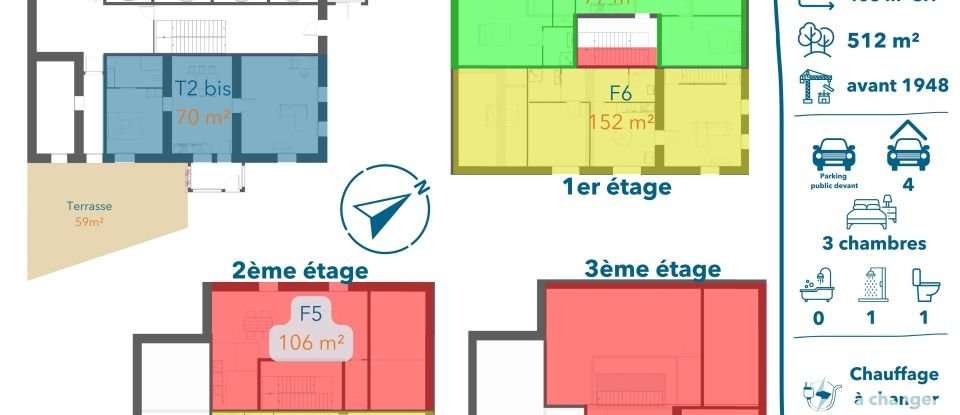 House 6 rooms of 144 m² in Présentevillers (25550)