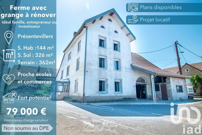 Farm 6 rooms of 144 m² in Montbéliard (25200)