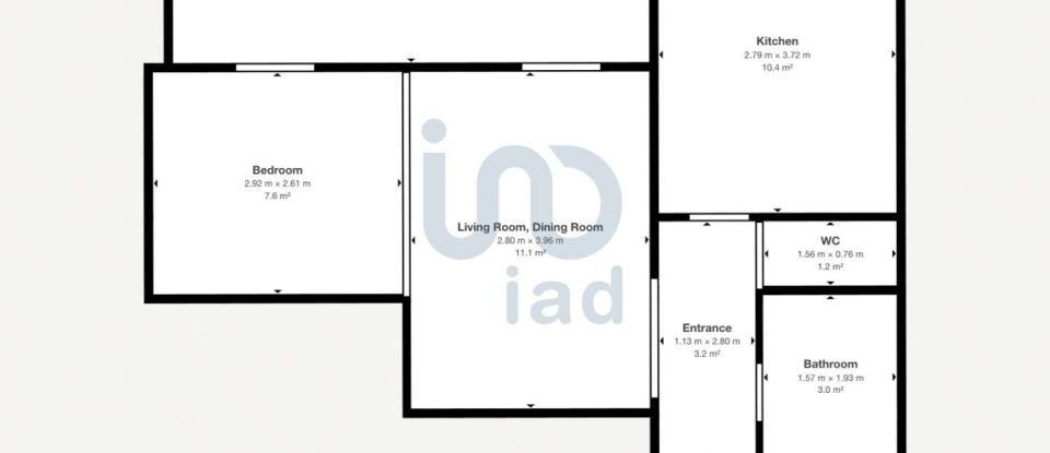 Apartment 1 room of 36 m² in Longjumeau (91160)