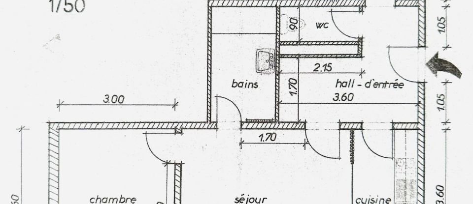 Appartement 2 pièces de 51 m² à Mulhouse (68100)