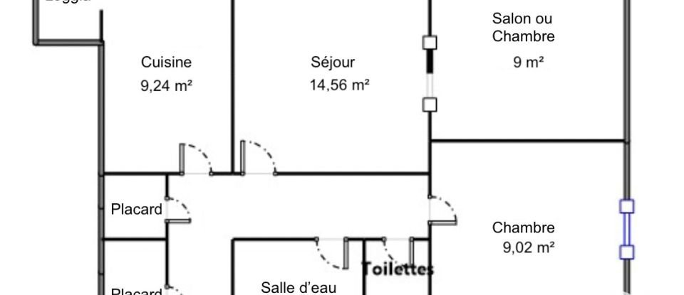 Appartement 3 pièces de 54 m² à Cholet (49300)