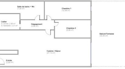 Appartement 3 pièces de 66 m² à Boucau (64340)