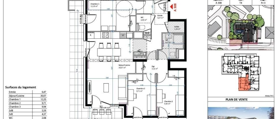 Appartement 4 pièces de 85 m² à Saint-Égrève (38120)