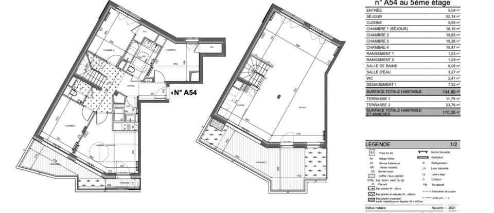 Apartment 5 rooms of 132 m² in Paris (75015)
