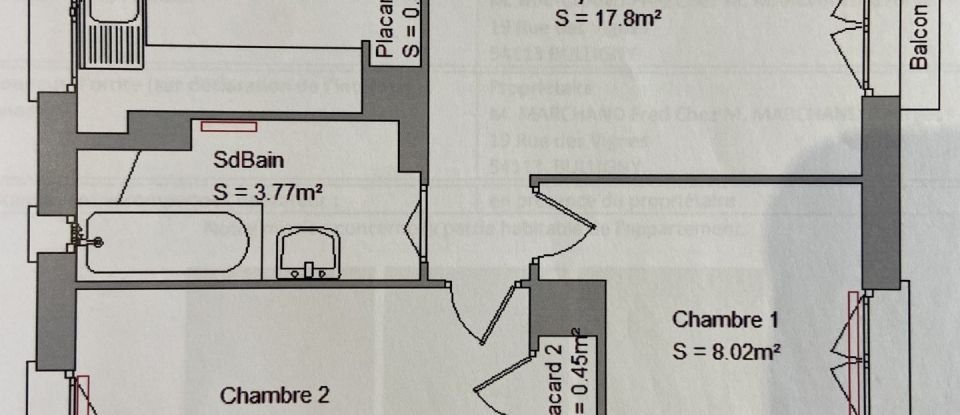 Appartement 3 pièces de 50 m² à Vandœuvre-lès-Nancy (54500)