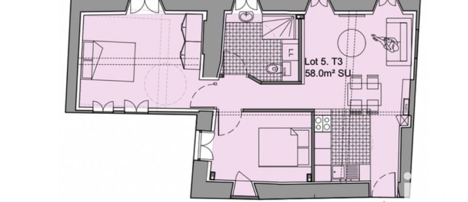 Appartement 3 pièces de 58 m² à Bagnères-de-Bigorre (65200)