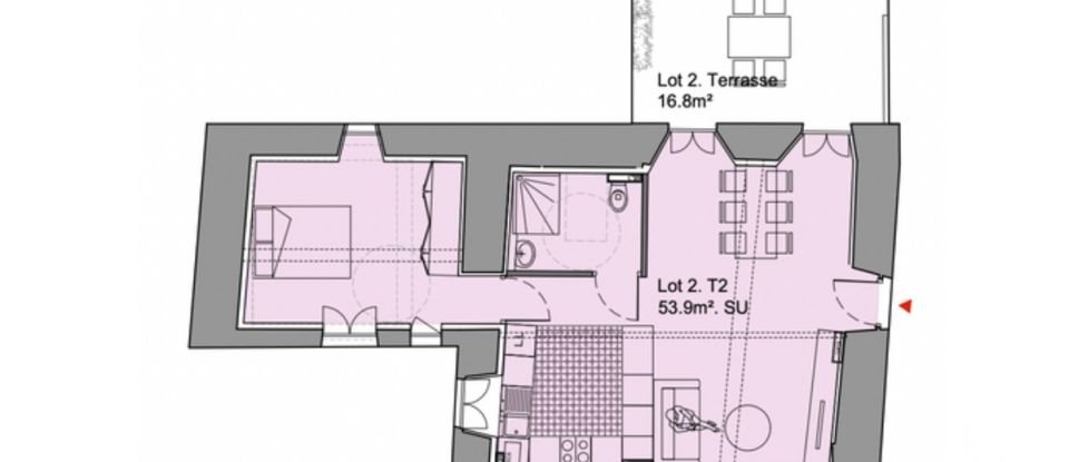 Appartement 2 pièces de 54 m² à Bagnères-de-Bigorre (65200)