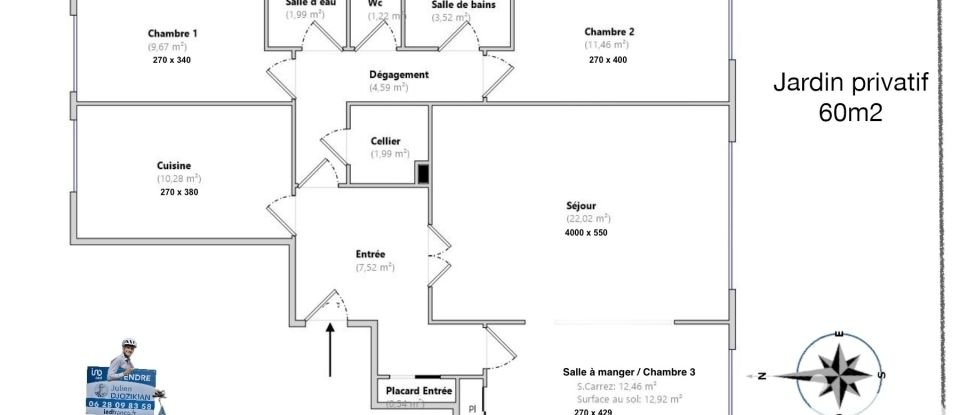 Appartement 4 pièces de 87 m² à Rueil-Malmaison (92500)