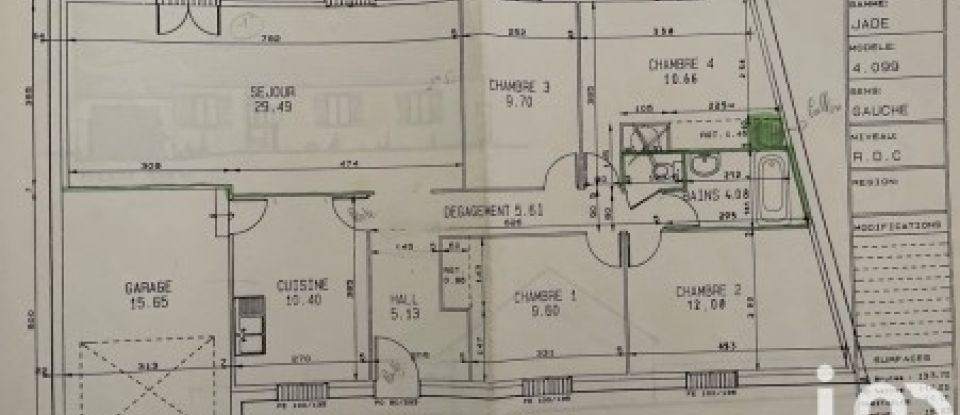 Pavilion 6 rooms of 100 m² in Ville-Saint-Jacques (77130)