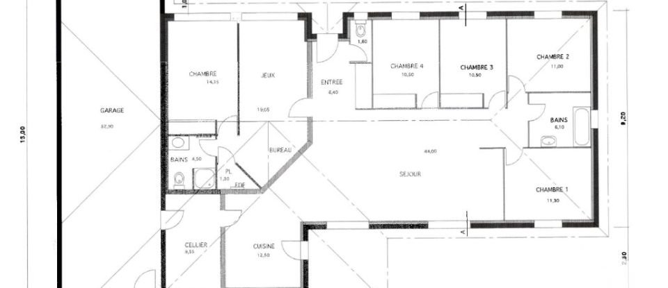 Maison traditionnelle 7 pièces de 162 m² à Montracol (01310)