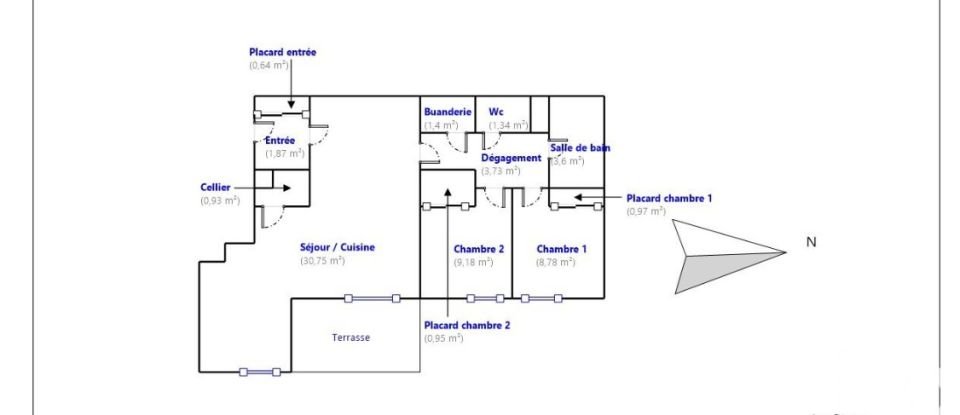 Appartement 3 pièces de 64 m² à Cahors (46000)