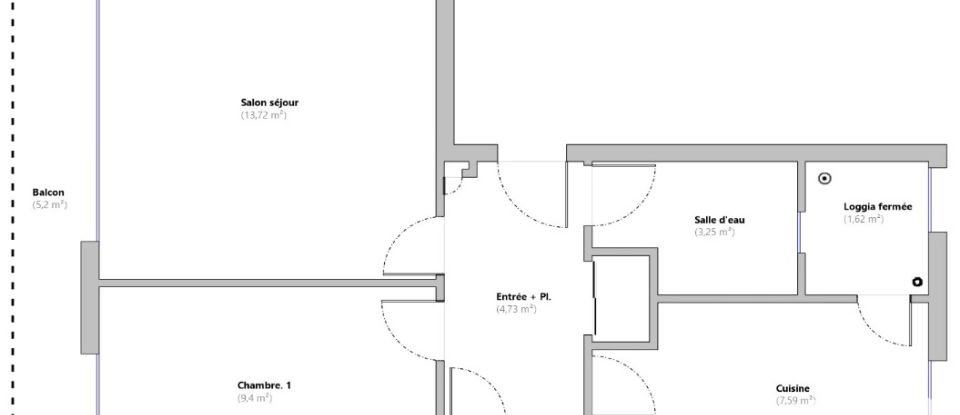 Appartement 2 pièces de 41 m² à Saint-Malo (35400)