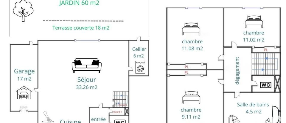 Maison 4 pièces de 80 m² à Villeneuve-Tolosane (31270)