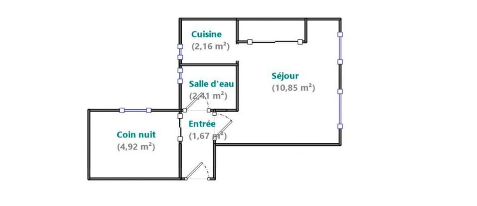 Apartment 2 rooms of 22 m² in Paris (75018)