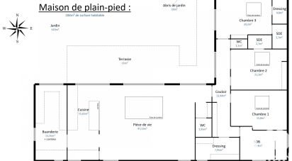 Architect house 4 rooms of 184 m² in Saint-Étienne-de-Montluc (44360)