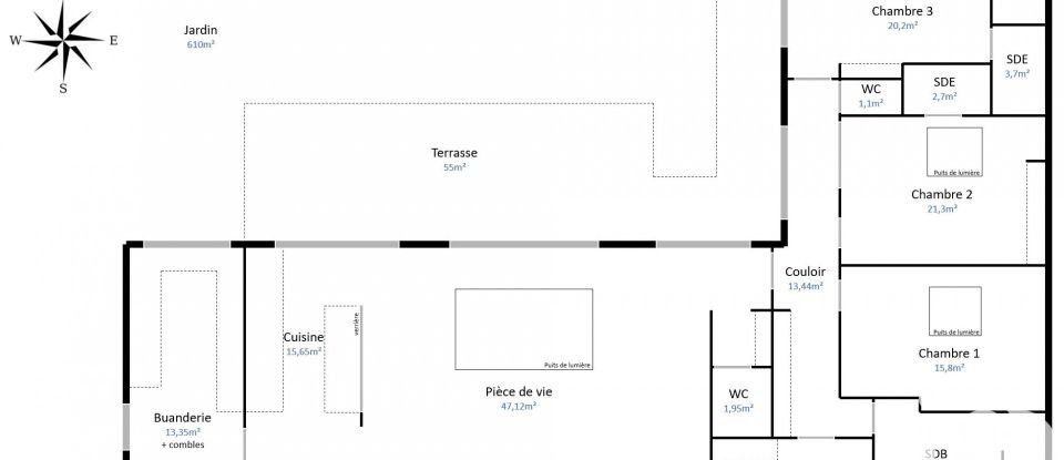 Architect house 4 rooms of 184 m² in Saint-Étienne-de-Montluc (44360)