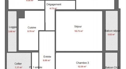 Apartment 4 rooms of 83 m² in Marseille (13015)