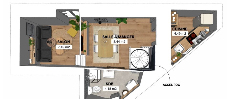 Duplex 2 pièces de 44 m² à Nantes (44000)