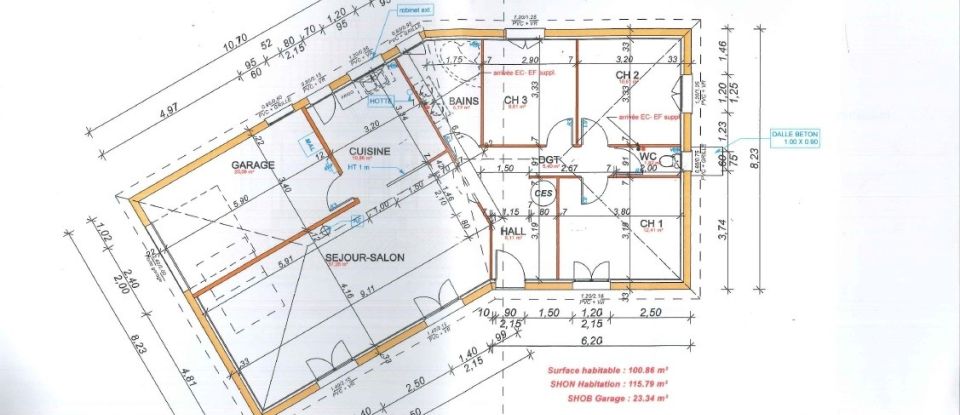 Maison traditionnelle 4 pièces de 100 m² à Nousty (64420)