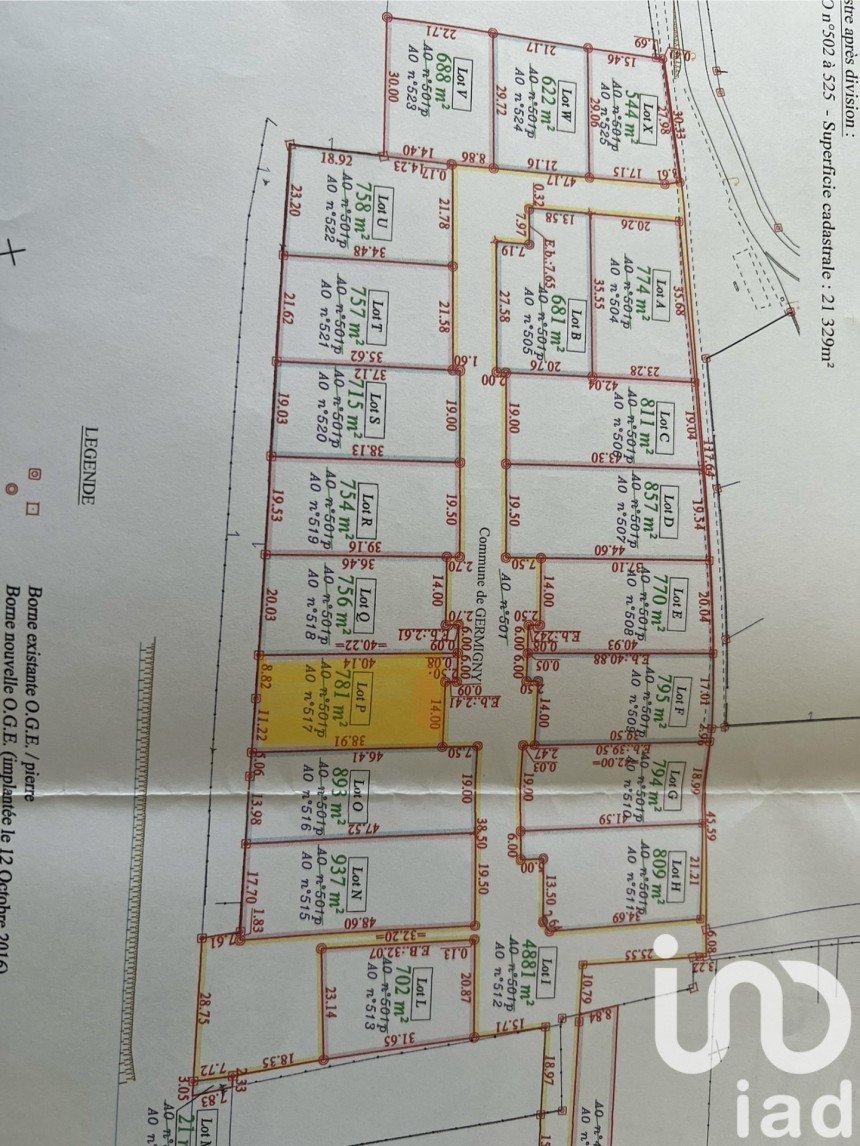 Terrain de 781 m² à Germigny (89600)