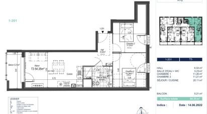 Apartment 3 rooms of 54 m² in - (62780)