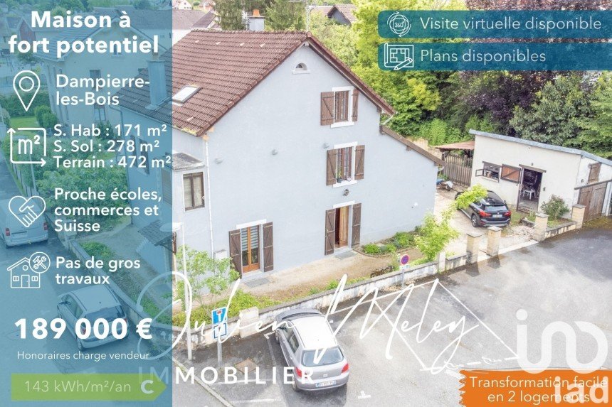 Maison 8 pièces de 171 m² à Dampierre-les-Bois (25490)