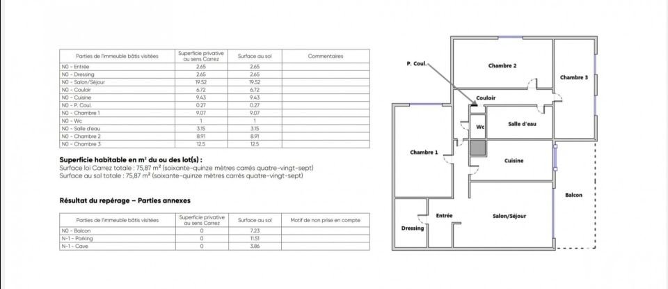 Apartment 4 rooms of 76 m² in Argenteuil (95100)