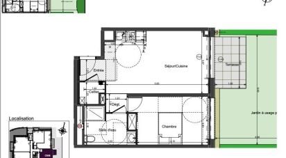 Apartment 2 rooms of 45 m² in Saint-Cyr-sur-Loire (37540)