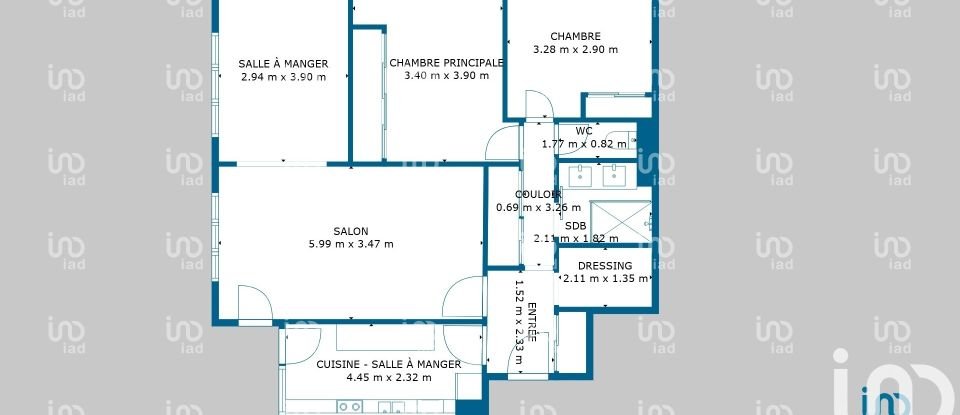 Apartment 3 rooms of 88 m² in Bétheny (51450)