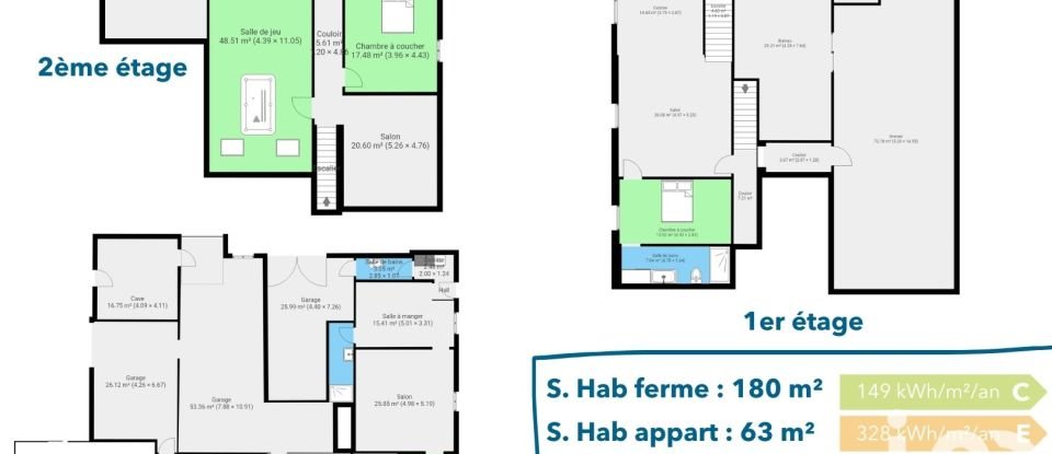 Farm 10 rooms of 243 m² in L'Isle-sur-le-Doubs (25250)
