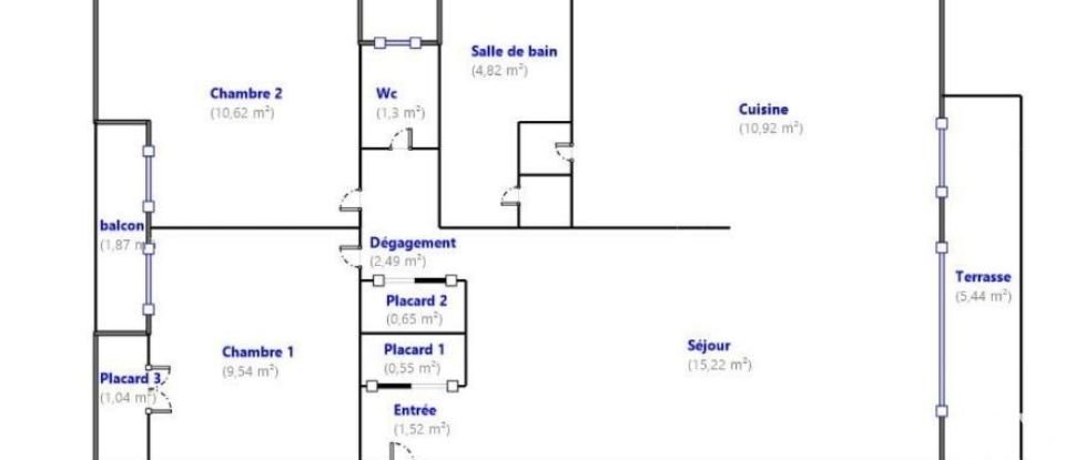 Appartement 3 pièces de 58 m² à Antibes (06600)