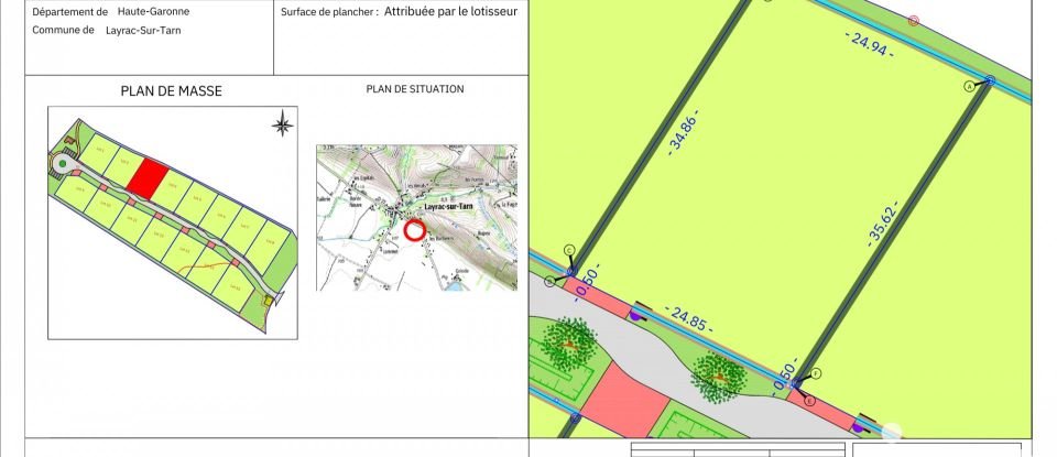 Terrain de 883 m² à Layrac-sur-Tarn (31340)
