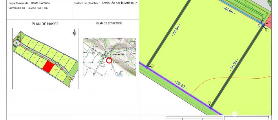Terrain de 1 051 m² à Layrac-sur-Tarn (31340)