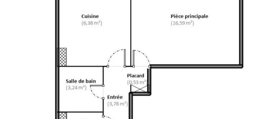 Apartment 2 rooms of 31 m² in - (44600)