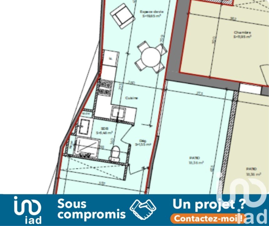 Apartment 2 rooms of 41 m² in Thionville (57100)