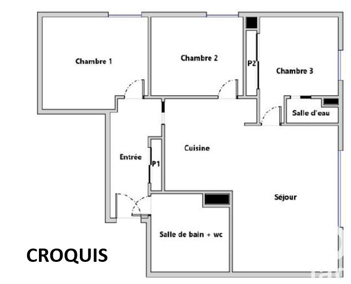 Apartment 4 rooms of 63 m² in Bois-d'Arcy (78390)