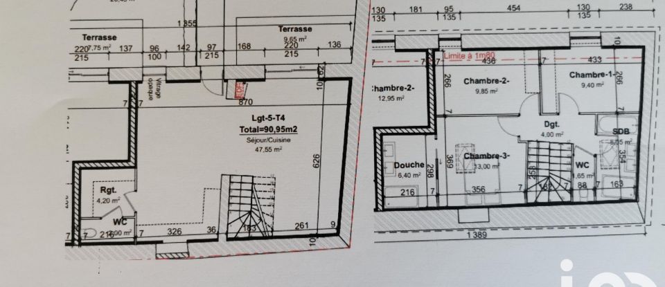 Town house 4 rooms of 95 m² in Saint-Alban-du-Rhône (38370)