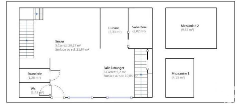 Appartement 1 pièce de 57 m² à Paris (75001)