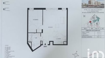 Apartment 2 rooms of 51 m² in Chennevières-sur-Marne (94430)