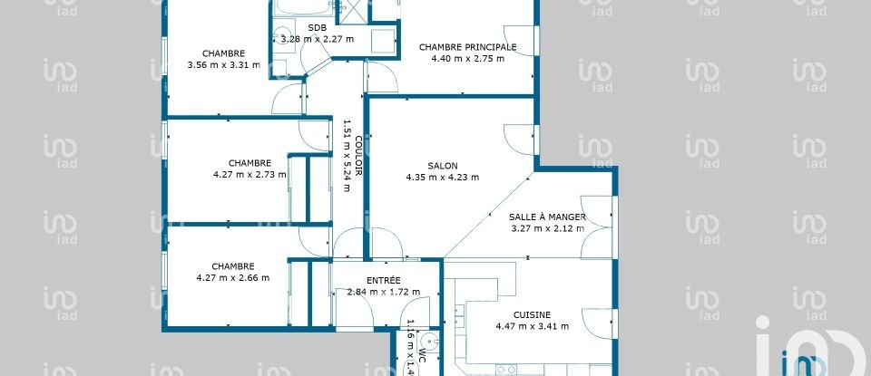 Appartement 5 pièces de 104 m² à Dijon (21000)