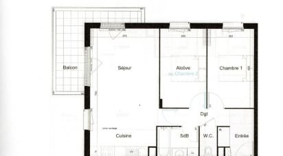 Apartment 3 rooms of 59 m² in Hardricourt (78250)