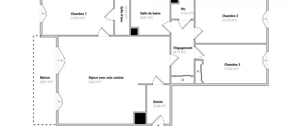 Appartement 4 pièces de 87 m² à Suresnes (92150)