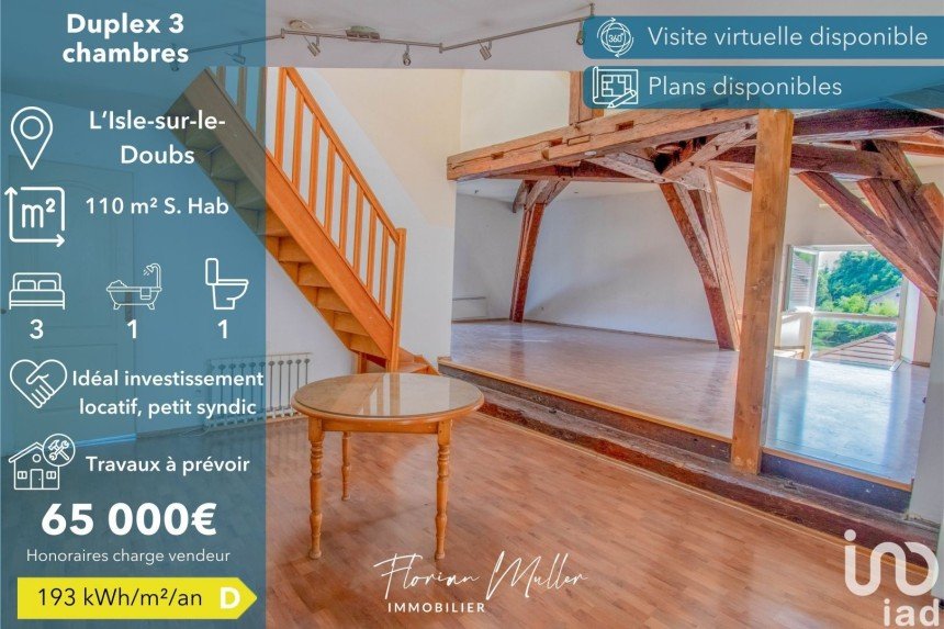 Apartment 5 rooms of 111 m² in L'Isle-sur-le-Doubs (25250)